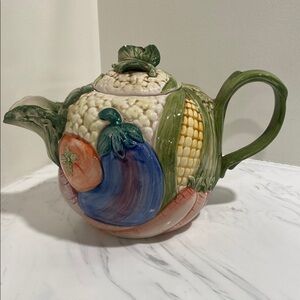 Fitz and Floyd Vegetable Garden Teapot, from the 1986 collection.